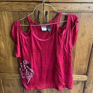 Harley-Davidson Women's Red Short Sleeve Tee with Graphic